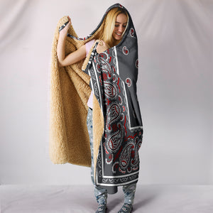 Gray Bandana Hooded Blanket front