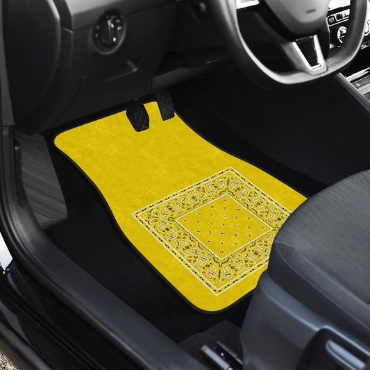 Quad Sunshine Yellow Bandana Car Mats - Minimal