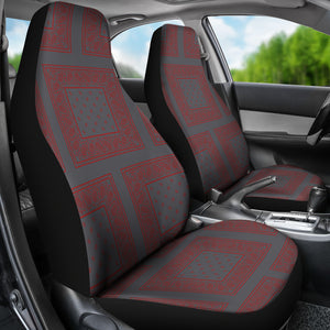 Gray and red car seat covers