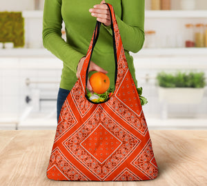 Perfect Orange Bandana Grocery Bag 3-Pack