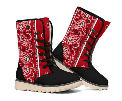 Classic Red Bandana Women's Winter Boots