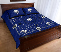 blue bandana with skulls bedding