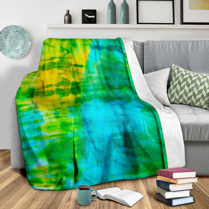 Ultra Plush Aqua Daze Tie Dye Throw Blanket