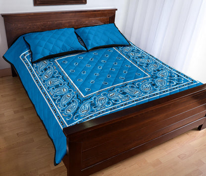Quilt Set - Sky Blue Bandana Quilt w/Shams