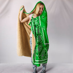 Lime Green Bandana Hooded Blanket Front