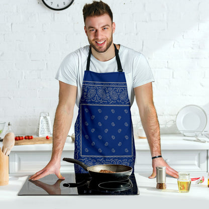 Blue and Gray Big Bandana Apron