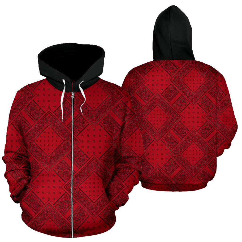 red and black bandana hoodie
