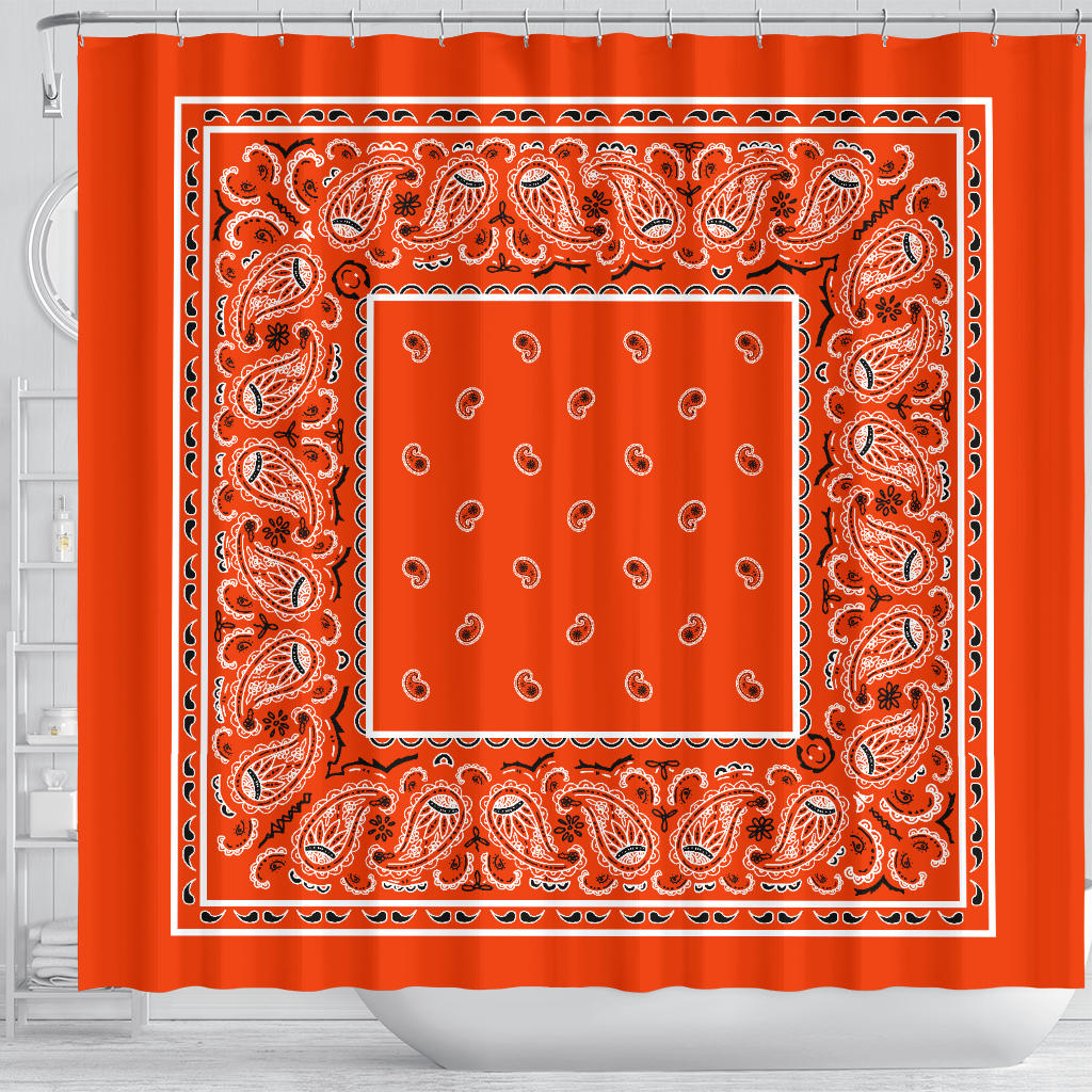 Orange Bandana Shower Curtain
