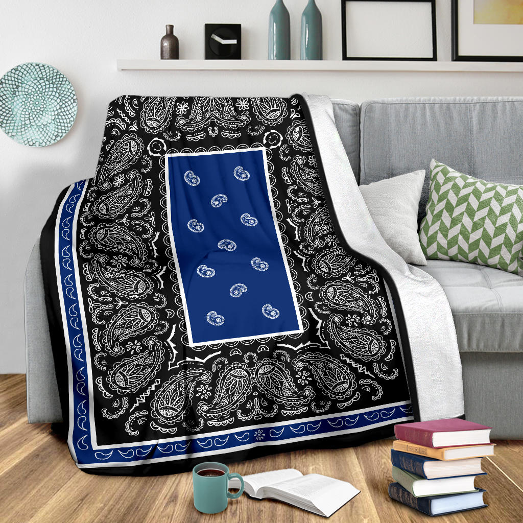 Blue and Black Throw Blanket