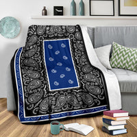 Blue and Black Throw Blanket