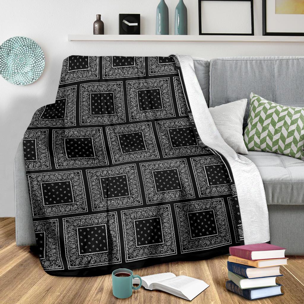 Black Bandana Throw Blanket