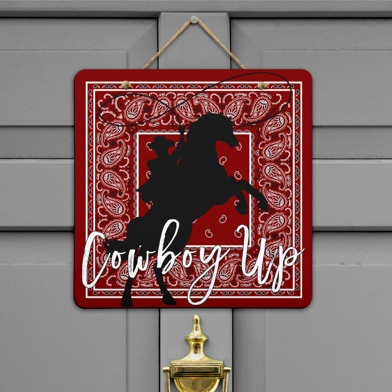 Maroon Bandana Door Signs