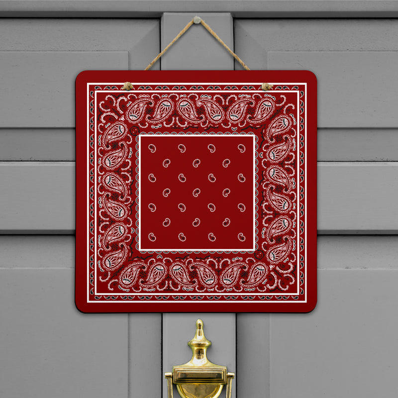 Maroon Bandana Door Signs