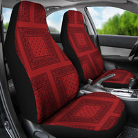 Red with black car seat covers