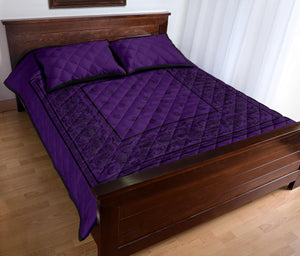 Quilt Set - Purple and Black Bandana Bed Quilt w/Shams