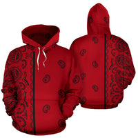 Red and Black Bandana pullover hoodie