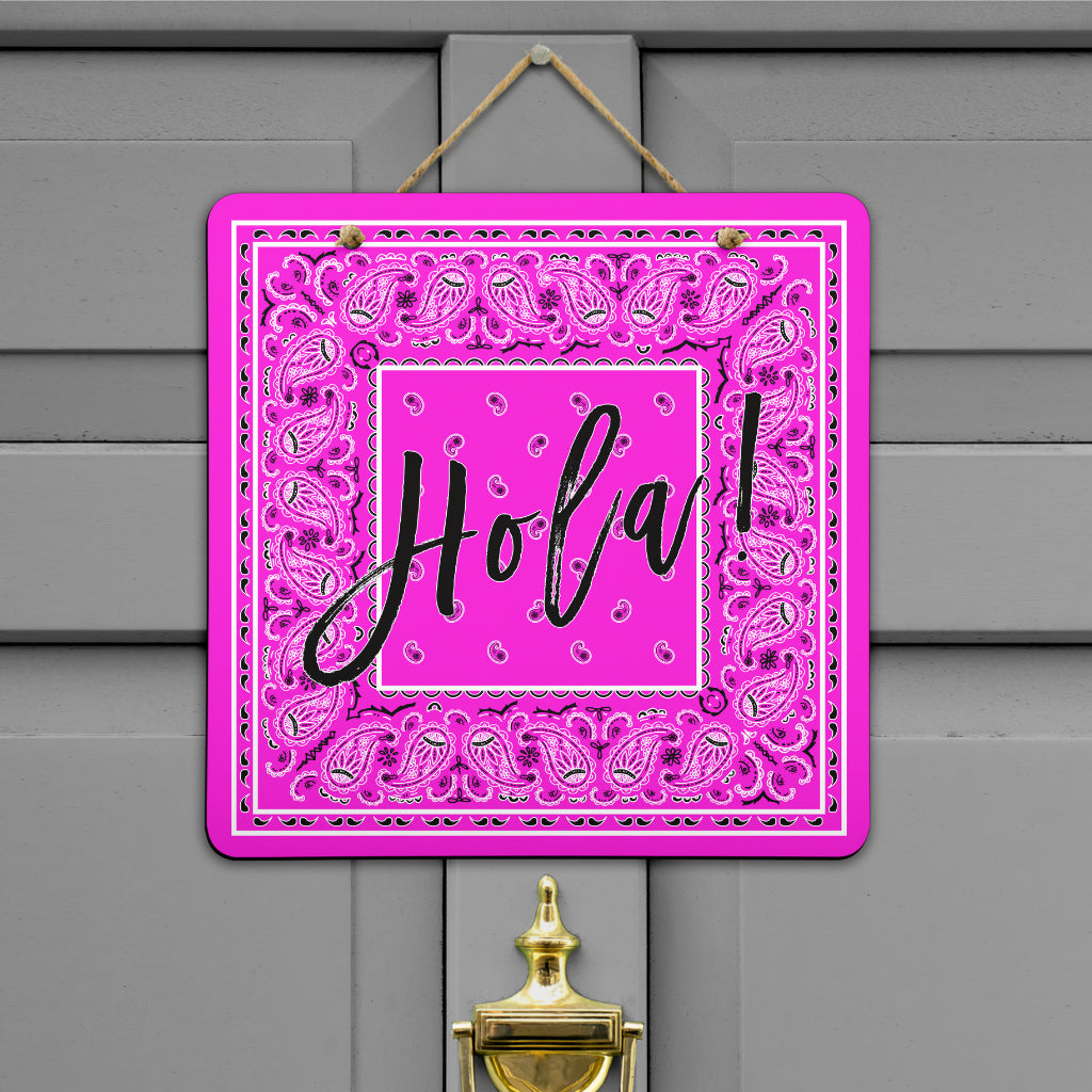 Abruptly Pink Bandana Door Signs