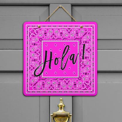 Abruptly Pink Bandana Door Signs