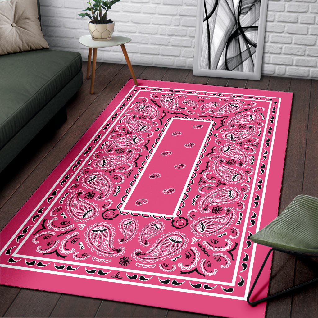 Warm Pink Bandana Area Rugs - Fitted