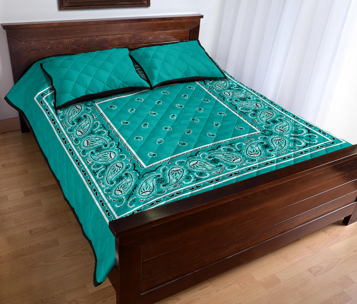Quilt Set - Turquoise Bandana Quilt w/Shams