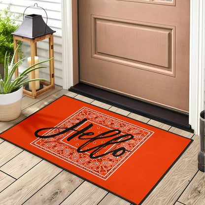 Perfect Orange Bandana Door Mats