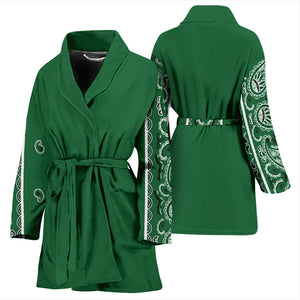 green bandana women's bathrobe