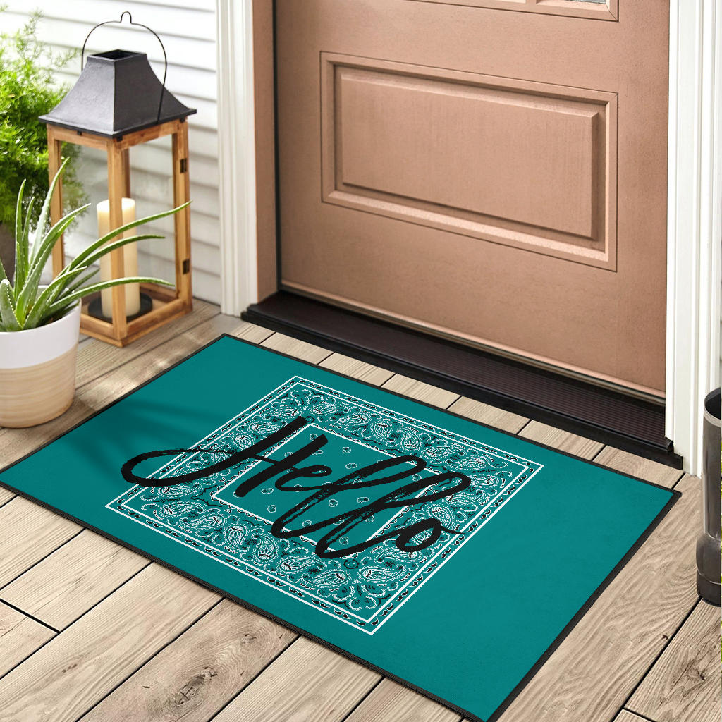 Teal Bandana Door Mats