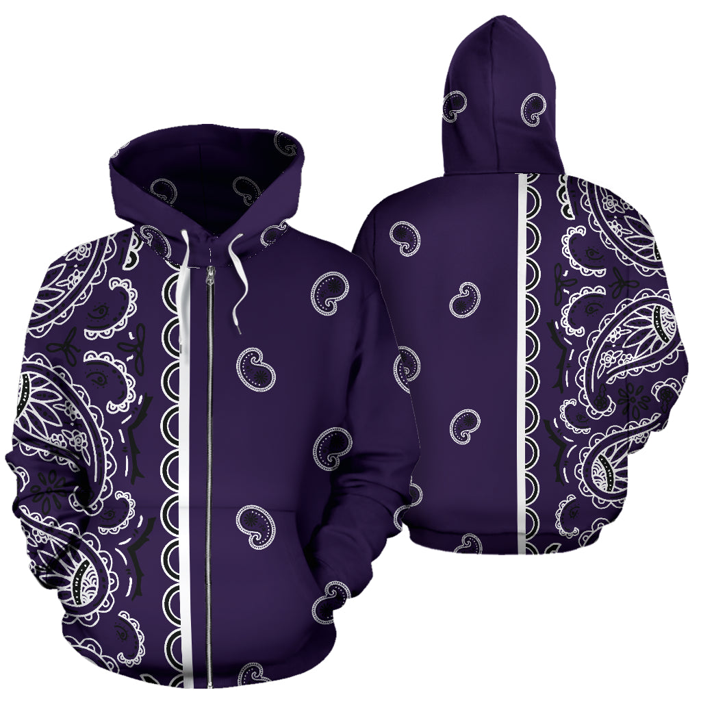 purple bandana zip hoodie