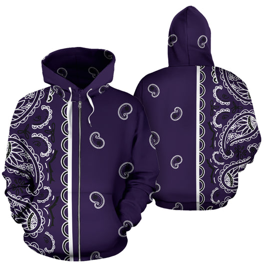purple bandana zip hoodie