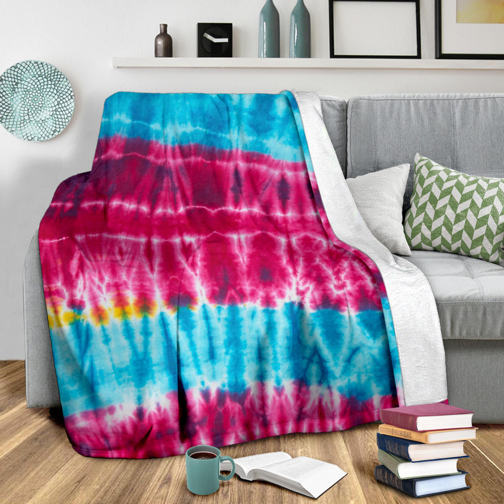 Ultra Plush Striped Hippie Tie Dye Fleece Throw