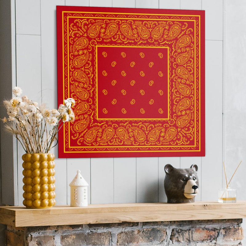 Red and Gold Bandana Metal Signs