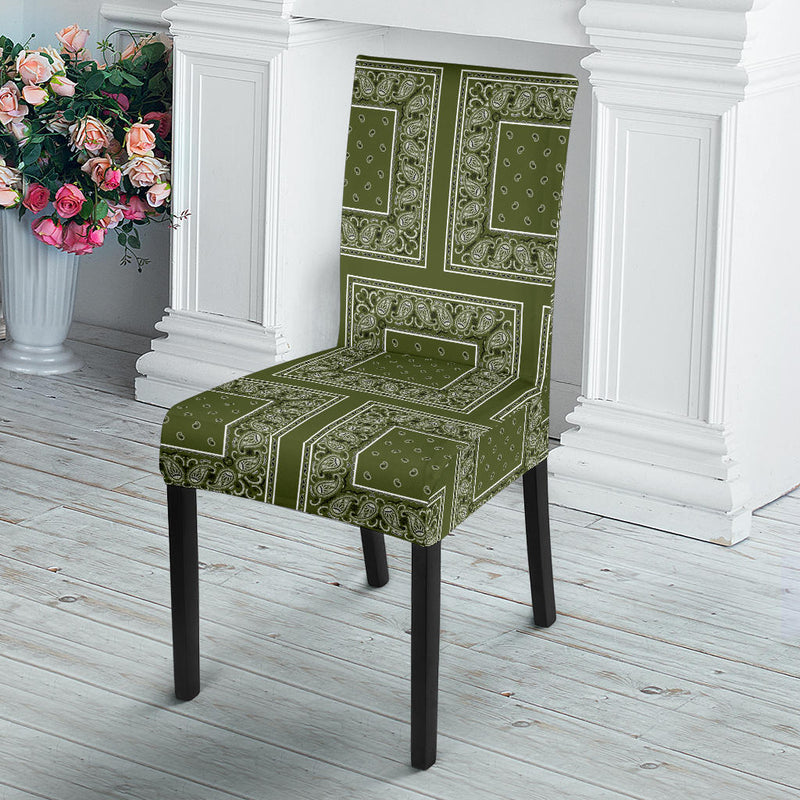 Army Green Bandana Dining Chair Covers - 4 Patterns