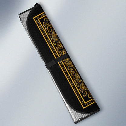 Black Gold Bandana Car Window Shade