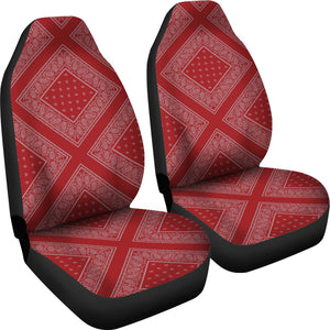 red and grey car seat covers