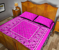 pink bandana quilt set with shams queen