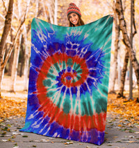 Spiral Tie Dye Fleece Throw Blankets