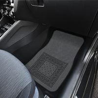 Dual Gray and Black Bandana Car Mats - Minimal