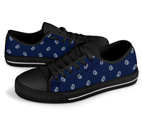Canvas Low Top Sneakers - Navy and White Paisley