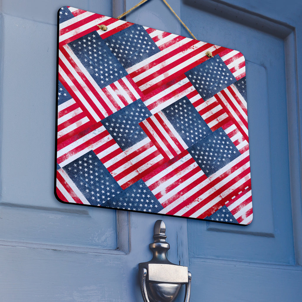 American Flag Door Signs
