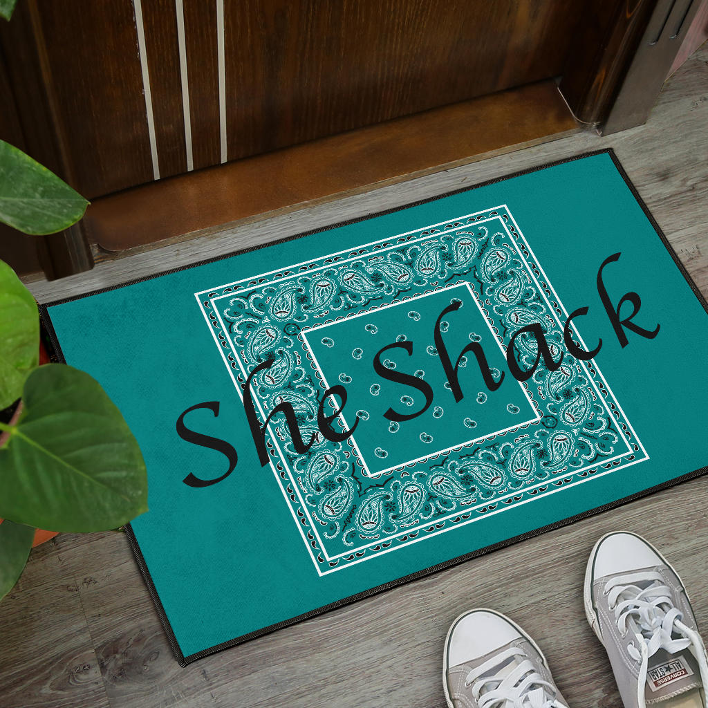 Teal Bandana Fun Door Mats