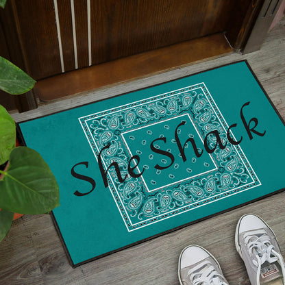 Teal Bandana Fun Door Mats