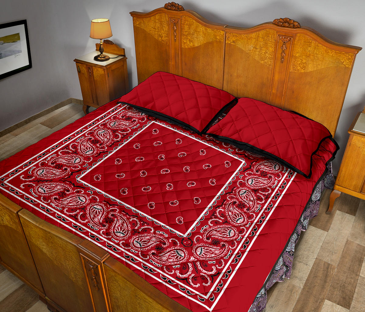 Quilt Set - Classic Red Bandana Quilt w/Shams