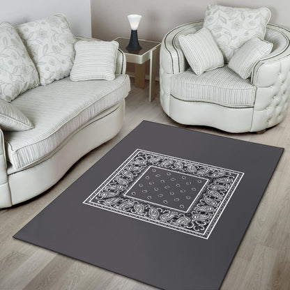 Classic Gray Bandana Area Rugs - Minimal