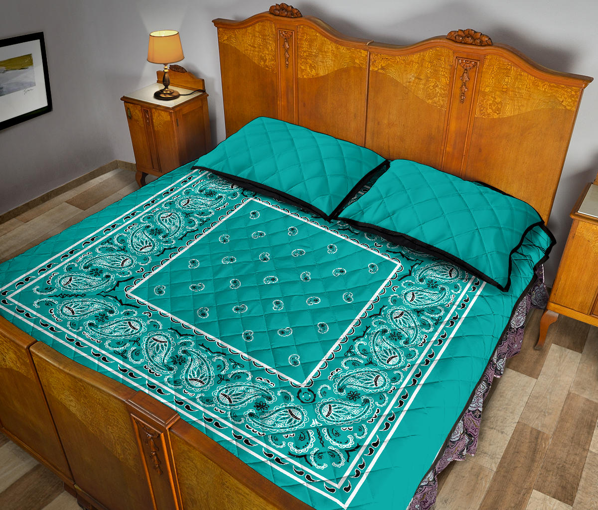 Quilt Set - Turquoise Bandana Quilt w/Shams