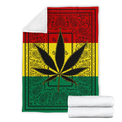 Ultra Plush Rasta 420 Bandana Throw Blanket