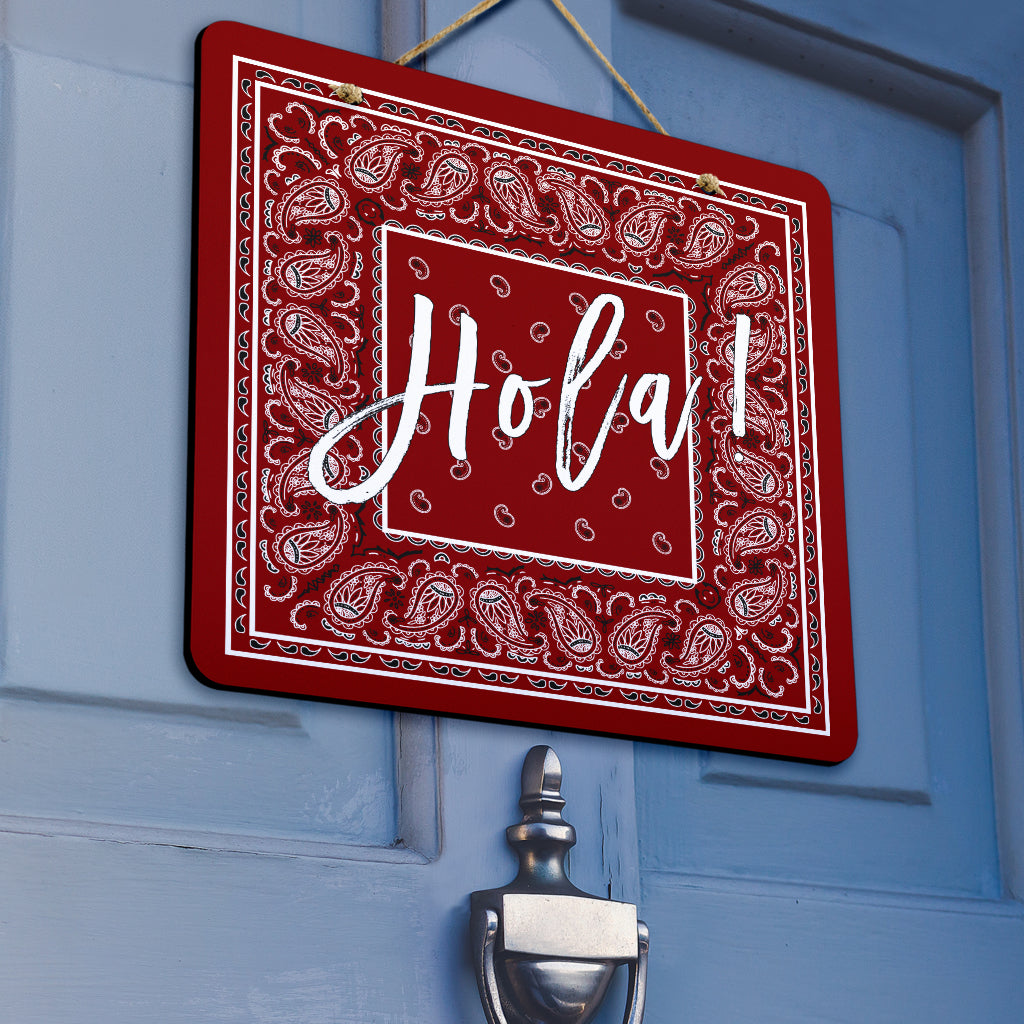 Maroon Bandana Door Signs