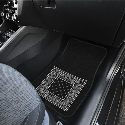 Quad Black Bandana Car Mats - Minimal