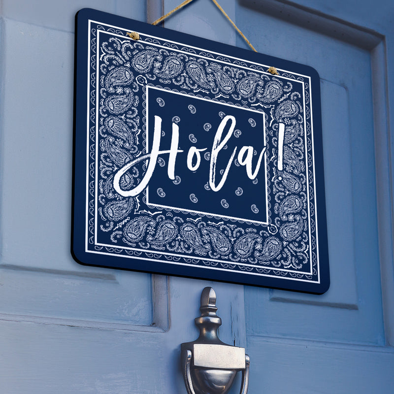 Navy Blue and White Bandana Door Signs