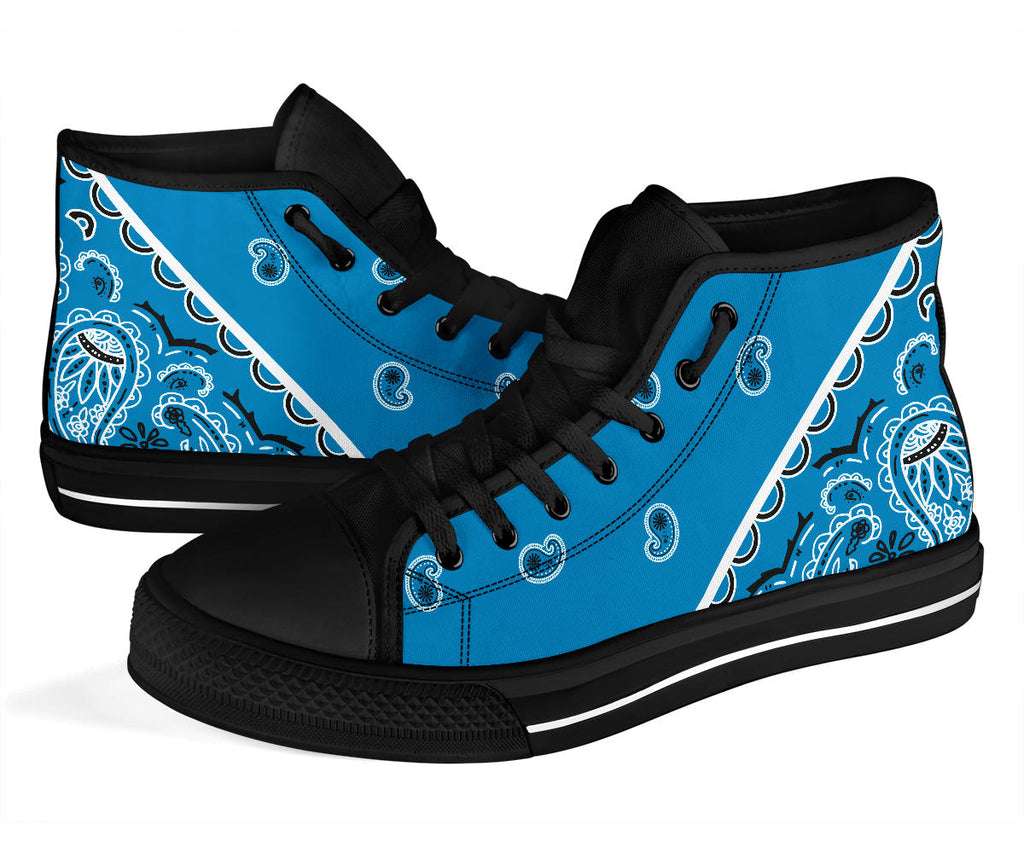 Sky Blue Bandana High Top Sneakers