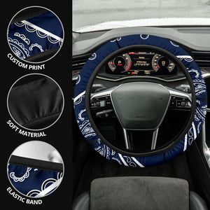 Navy Blue Bandana Steering Wheel Covers - 3 Styles